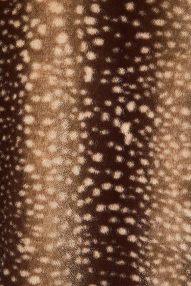FAUX DEER PRINT HIGH NECK ZIP JACKET - ShopSpoiled