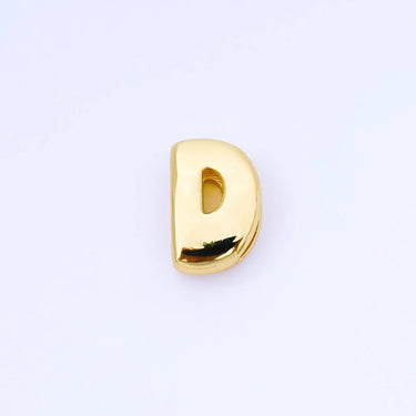 24K Gold Filled 20mm Personalized Cord Chubby Bubble Initial Letter Alphabet Bead | AF105 - AF117 - ShopSpoiled