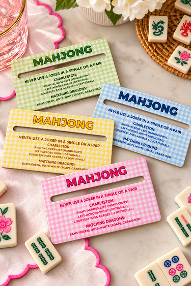 4 Pc. Gingham Mahjong Line Reader - ShopSpoiled