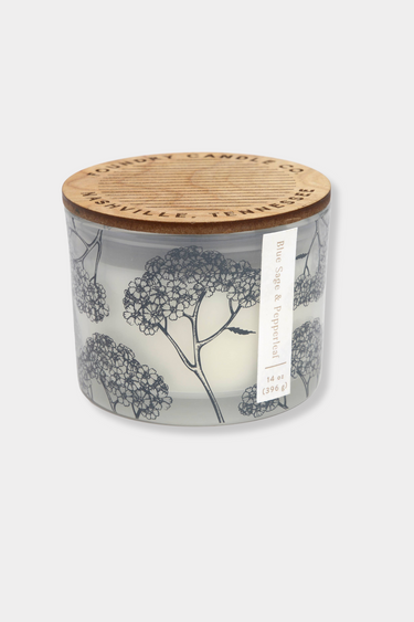 12 OZ White GlassBlue Sage & Pepperleaf - ShopSpoiled