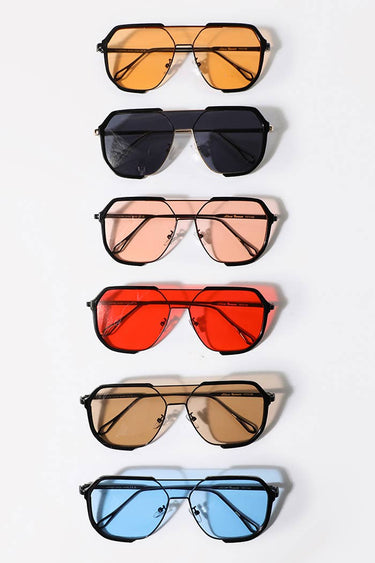 Modern Geometric Aviator Metal Frame Sunglasses - ShopSpoiled