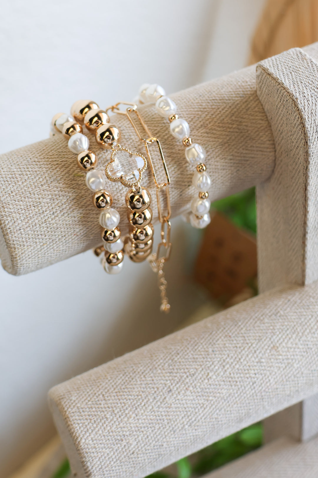Golden Pearl Bracelet Set - ShopSpoiled