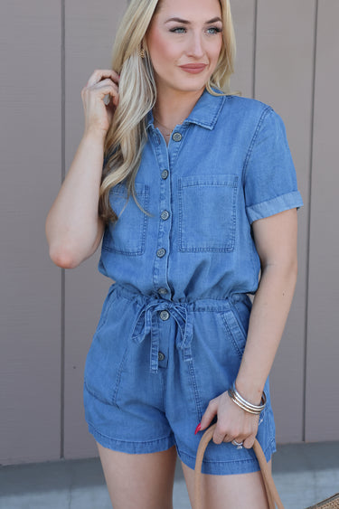 The Denim Darling Romper - ShopSpoiled