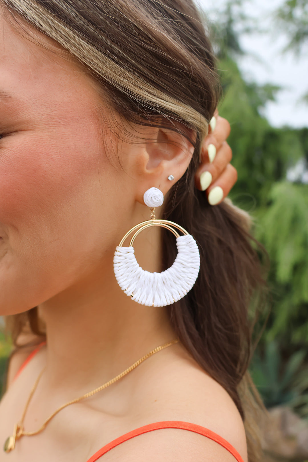Cabana Day Earring in White - ShopSpoiled