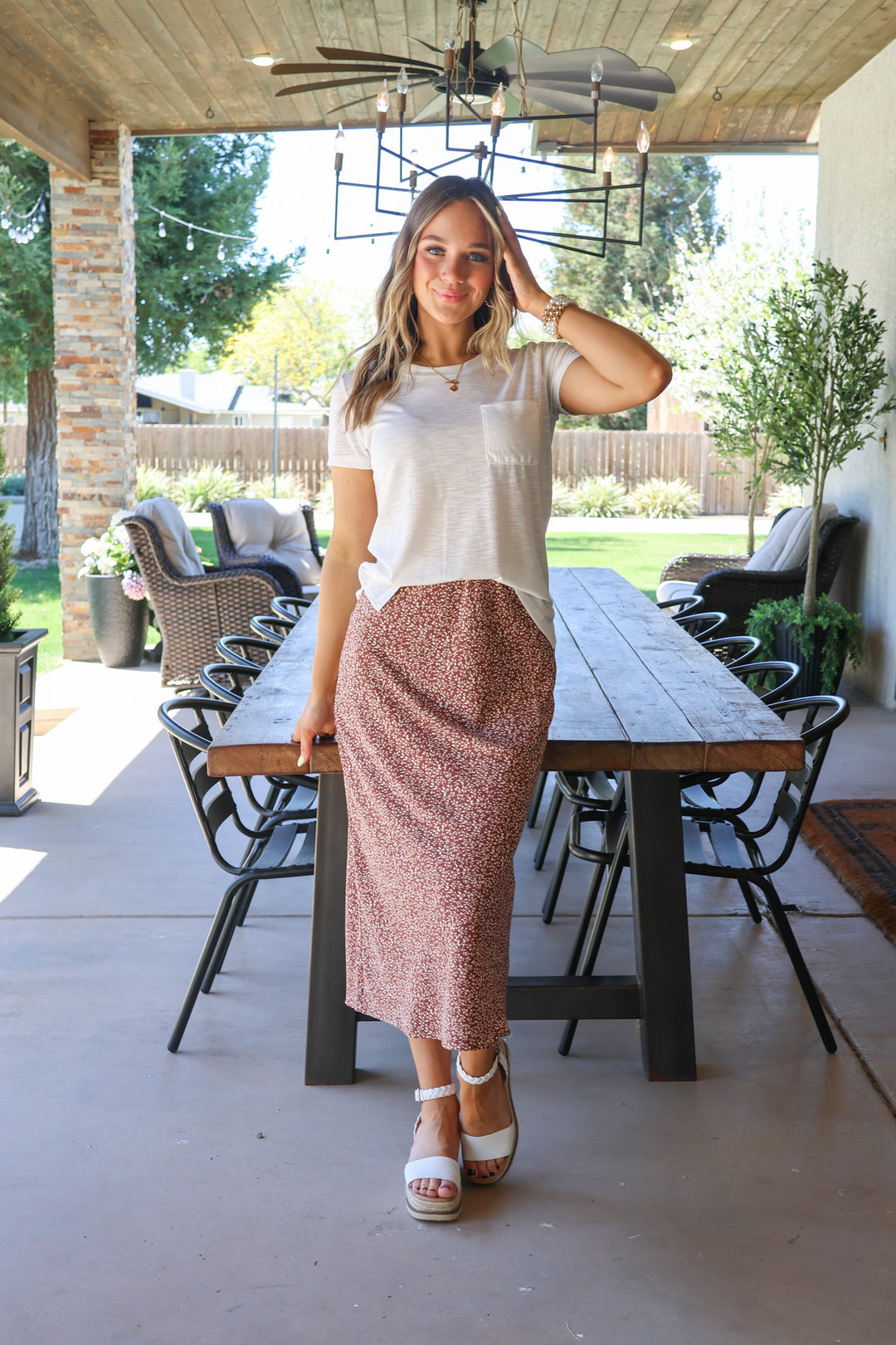 Hopeful Dreamer Skirt in Rust - ShopSpoiled
