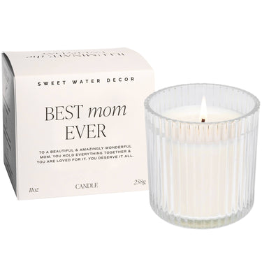 Best Mom Ever Soy Candle - Ribbed Glass Jar with Box - ShopSpoiled