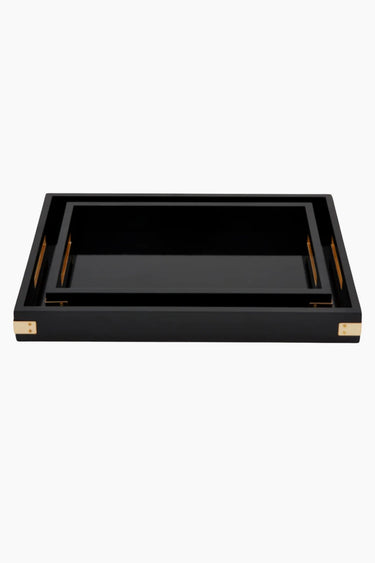 Black Brass Lacquer Trays - ShopSpoiled