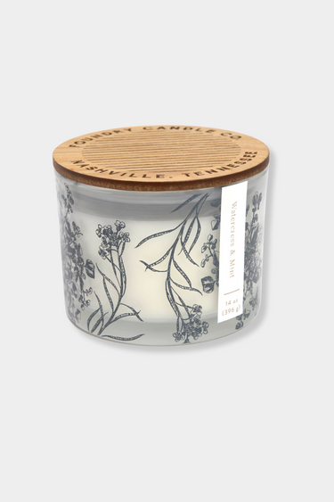 12Oz White Glass Watercress & Mint - ShopSpoiled