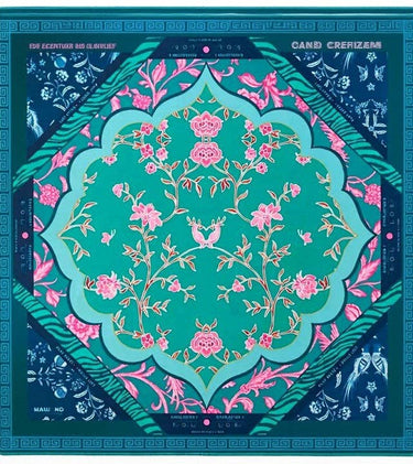 Teal Floral Mahjon Mat - ShopSpoiled