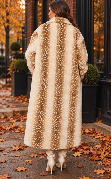 Oh Deer Faux Fur Longline Maxi Coat
