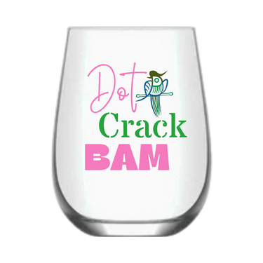 Mahjong Stemless Wine Glass "Dot Crack Bam" - Single - ShopSpoiled