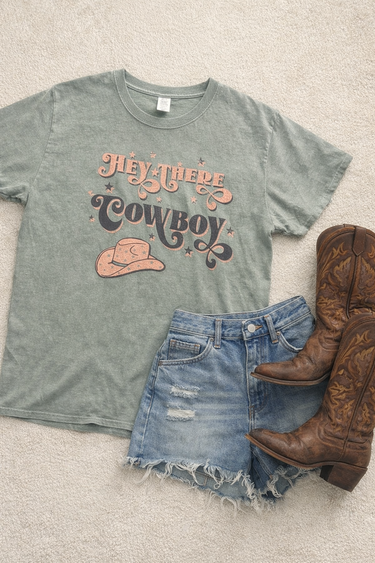 Hey There Cowboy Tee - ShopSpoiled