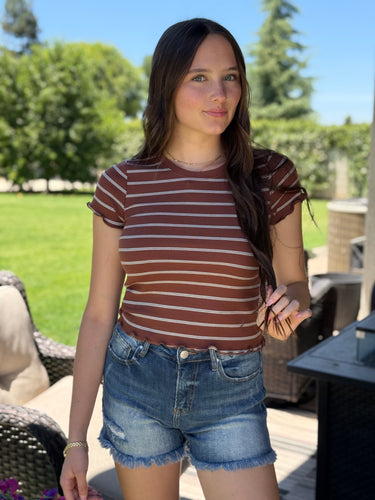 Striped Ruffled Baby Tee - ShopSpoiled