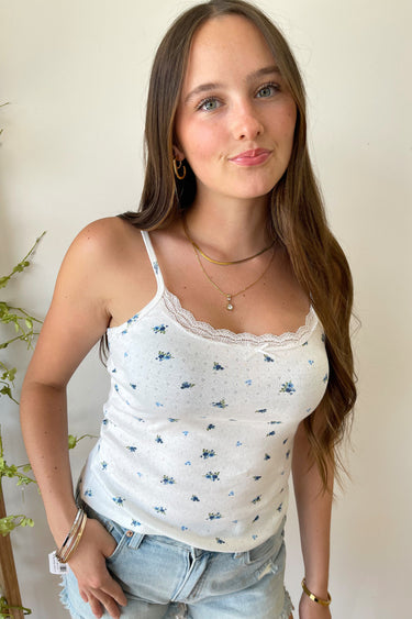 Lace Trim Bow Tank - ShopSpoiled