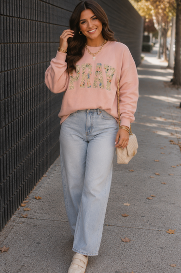 Peach Pray Christian Faith Sweatshirt - ShopSpoiled
