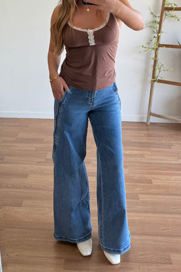 Scalloped Edge Detail Jeans - ShopSpoiled