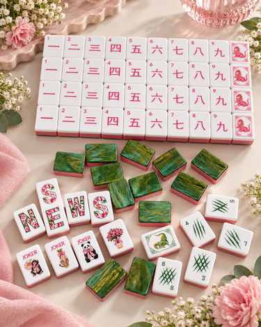 Blushing Jade Mahjong Tile Set - ShopSpoiled