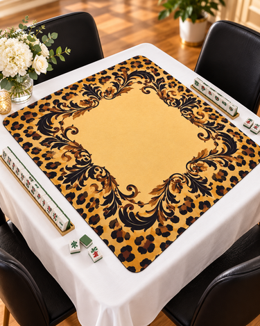 Leopard Border Mahjong Mat - ShopSpoiled
