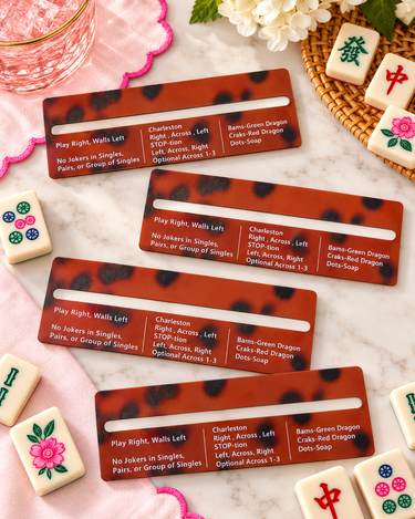 4Pc. Mahjong Leopard Acrylic Line Reader Set - ShopSpoiled