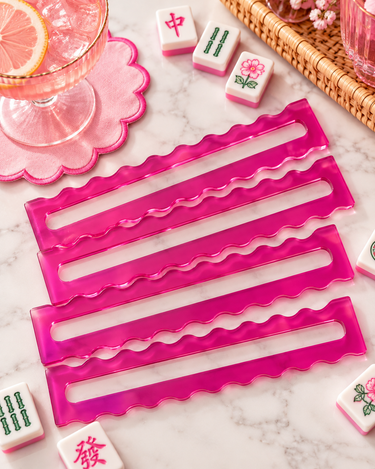 4Pc. Mahjong Pink Acrylic Line Reader Set - ShopSpoiled
