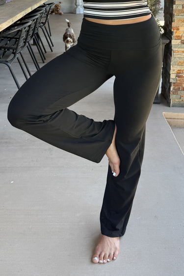 Fold Over Yoga Pants - ShopSpoiled