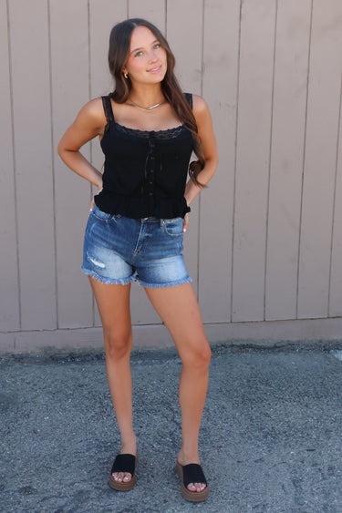 Lace Peplum Tank Top - ShopSpoiled