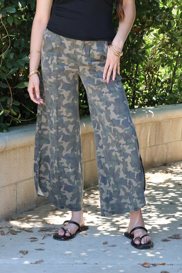 Camo Scalloped Bottom Pants - ShopSpoiled