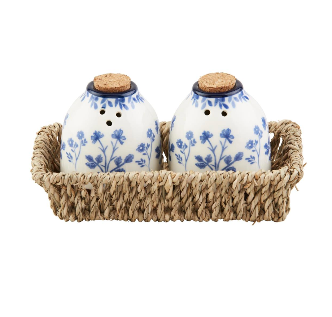 Blue Floral Salt And Pepper Shakers - ShopSpoiled