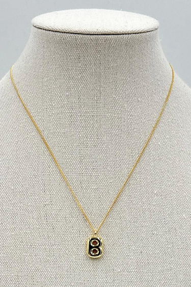 Boxed Bubble Initial Necklace - ShopSpoiled