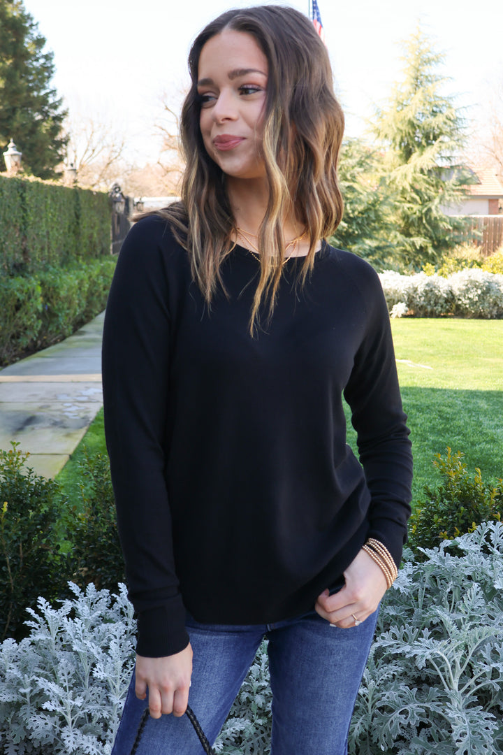 Seriously Sweet Sweater In Black - ShopSpoiled