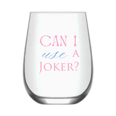 Mahjong Stemless Wine Glass "Can I Use a Joker?" - Single - ShopSpoiled