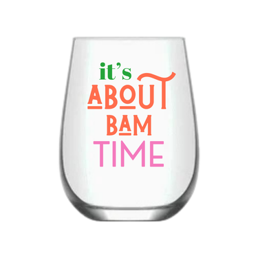 Mahjong Stemless Wine Glass "It's About Bam Time" - Single - ShopSpoiled