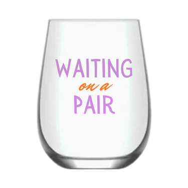 Mahjong Stemless Wine Glass "Waiting on a Pair" - Single 1ct - ShopSpoiled