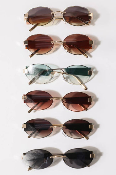 Classic Slim Oval Metal Frame Sunglasses - ShopSpoiled