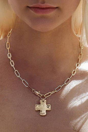 Goldie Cross Toggle Necklace - ShopSpoiled
