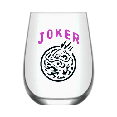 Mahjong Stemless Wine Glass "Joker" - Single 1ct - ShopSpoiled