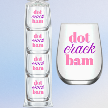 Mahjong Stemless 4 ct Set Wine Glasses "Dot Crack Bam" - ShopSpoiled