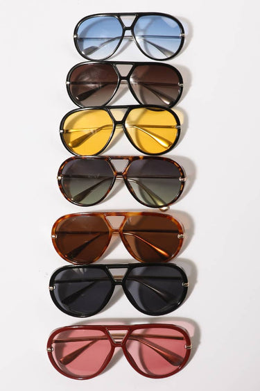 Tinted Lenses Retro Aviator Sunglasses - ShopSpoiled