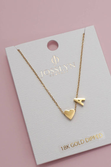 Heart Initial Necklace - ShopSpoiled