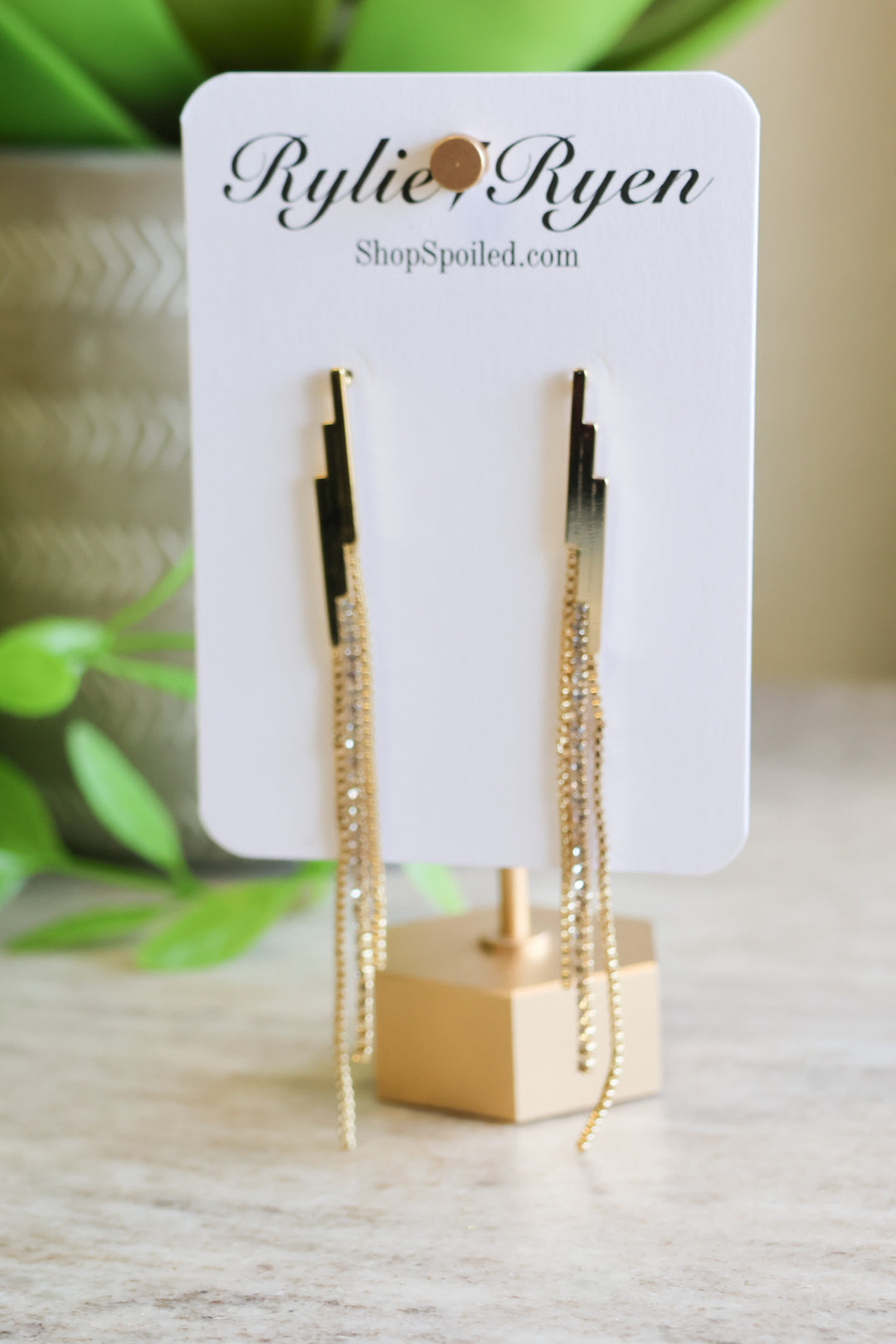 Dramatic Drop Earrings in Gold - ShopSpoiled