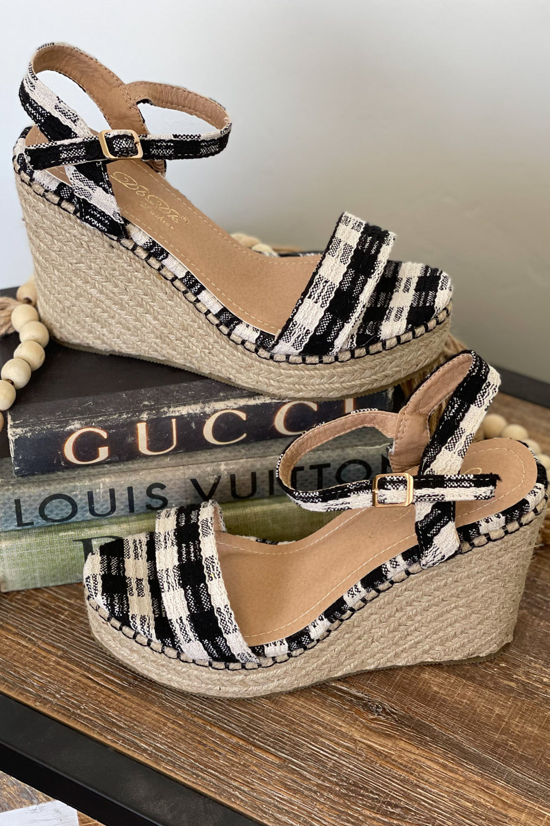 Checked Out Wedges - ShopSpoiled