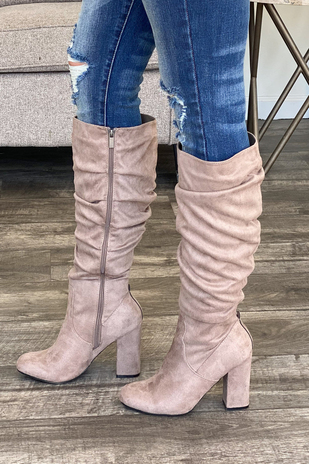 So Much Yes Boots: Taupe - ShopSpoiled