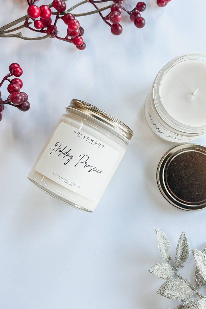 HOLIDAY PROSECCO | HOLIDAY CANDLE | 100% SOY WAX | 8 OZ - ShopSpoiled