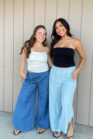 Tulip Washed Denim Pants - ShopSpoiled
