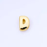 24K Gold Filled 20mm Personalized Cord Chubby Bubble Initial Letter Alphabet Bead | AF105 - AF117 - ShopSpoiled