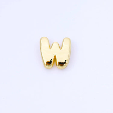 24K Gold Filled 20mm Personalized Cord Chubby Bubble Initial Letter Alphabet Bead | AF105 - AF117 - ShopSpoiled