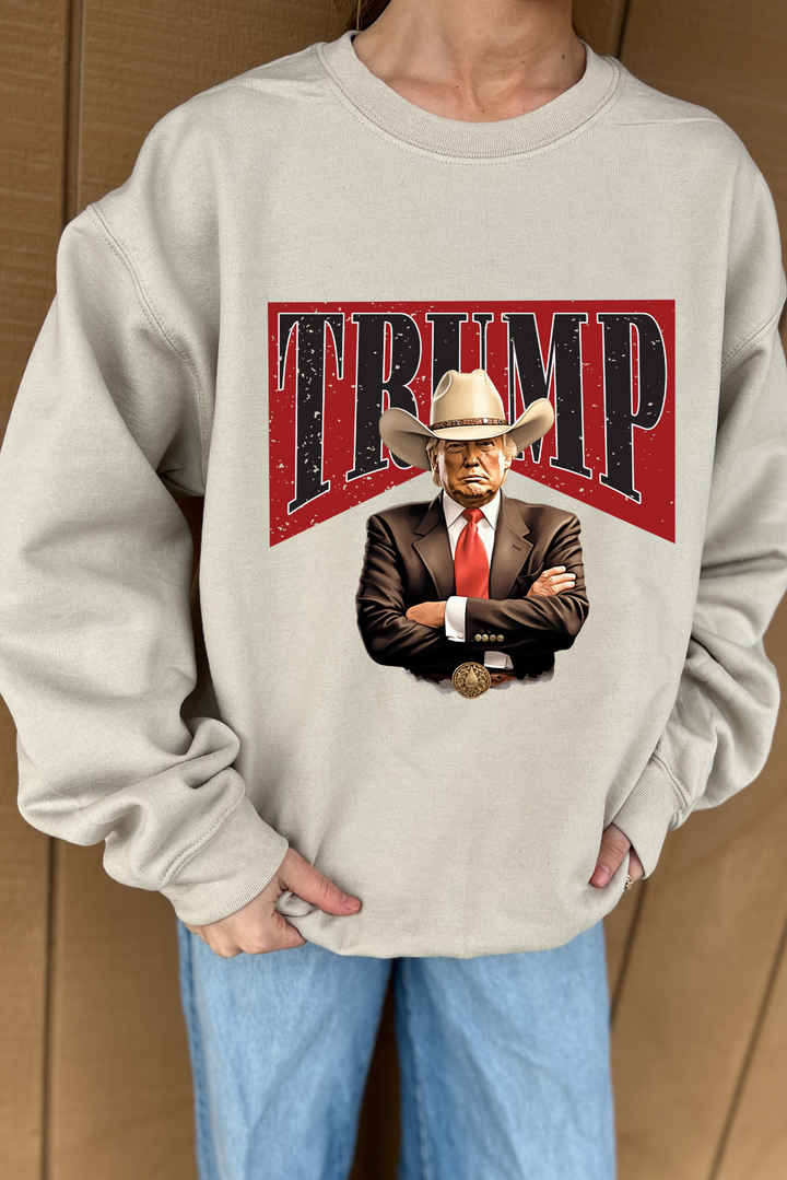 **PRE ORDER** Cowboy Trump Sweatshirt - ShopSpoiled