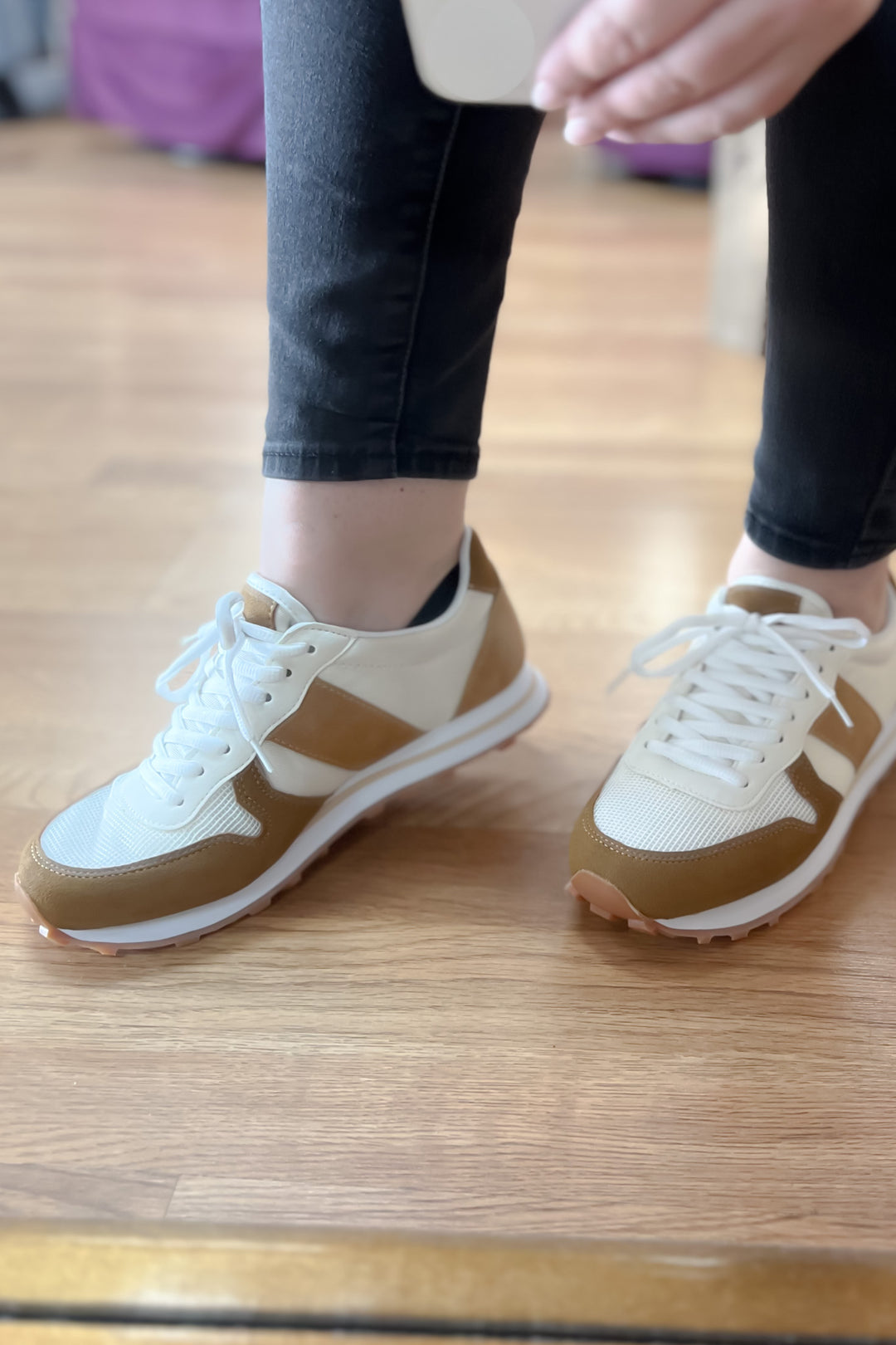 Phoebe Sneakers In Tan - ShopSpoiled