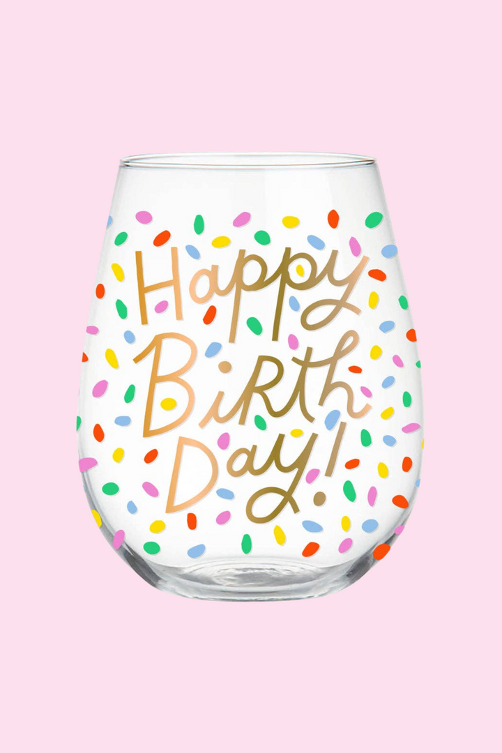 Birthday Stemless Wine Glass 22oz