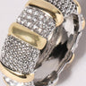 Two Tone Textured CZ Micro Pave Ring - ShopSpoiled